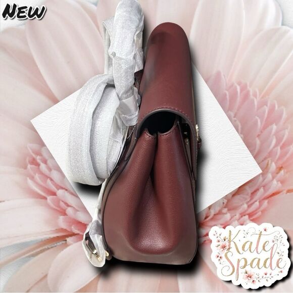 New NWT Kate Spade Adel Medium Flap Backpack Bag – Cherrywood - Picture 3 of 12